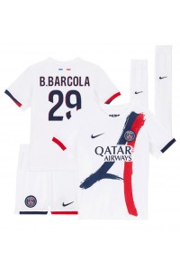 Paris Saint-Germain Bradley Barcola #29 Babyklær Borte Fotballdrakt til barn 2025-26 Korte ermer (+ Korte bukser)